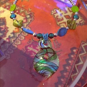 Glass beaded necklace absolutely stunning!