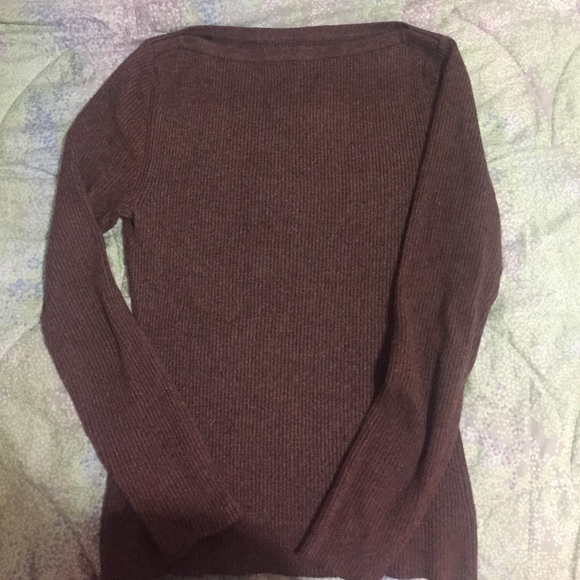 Burgundy boat neck rabbit wool sweater