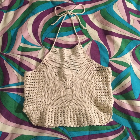 Gypsy / Bohemian Crochet Festival Halter Crop Top