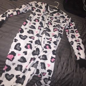 Cheetah print pajama onsie
