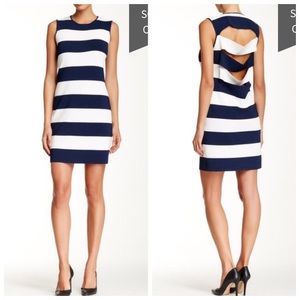 Derek lam 10 crosby cutout striped dress - small
