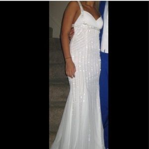 Sean Collection White Embellished Gown