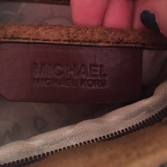 LAST CHANCE Michael Kors Distressed Light Brown Suede Leather Crossbody Bag - Picture 6 of 7