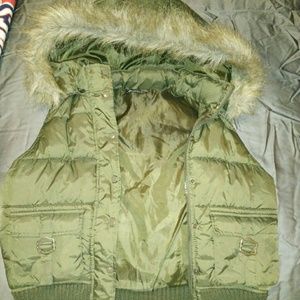 Utility Vest Style Vest With Fur Hood Make OFFER
