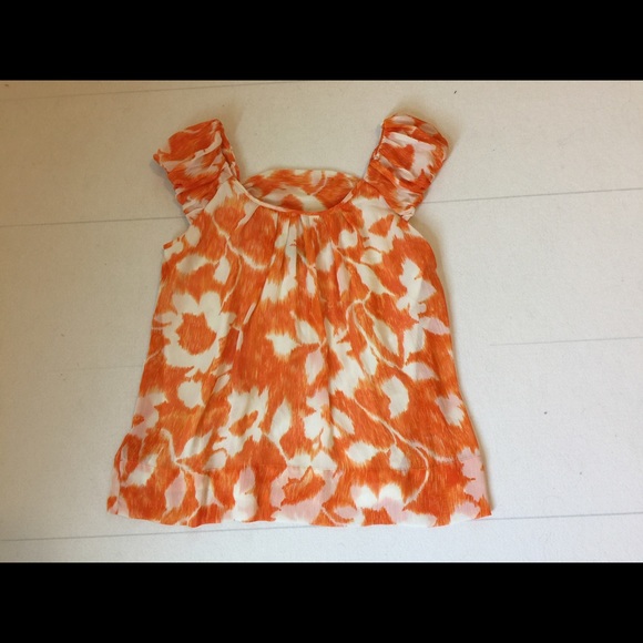 Orange Floral Blouse