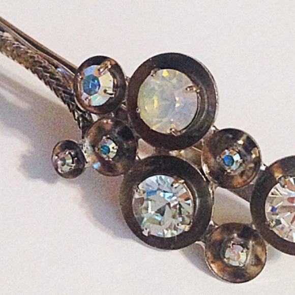 Top Rated ❤️ NewSilver Platted Swarovski Bobby Pin - Picture 2 of 4