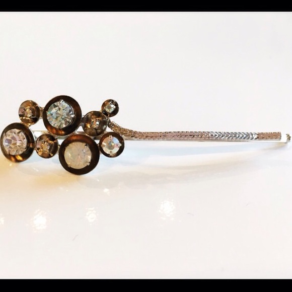 Top Rated ❤️ NewSilver Platted Swarovski Bobby Pin - Picture 3 of 4