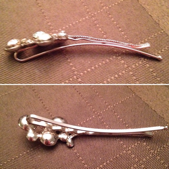 Top Rated ❤️ NewSilver Platted Swarovski Bobby Pin - Picture 4 of 4