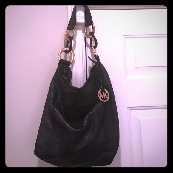 Michael Kors black hobo style handbag