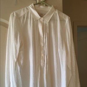 Loft white cotton pullover top.