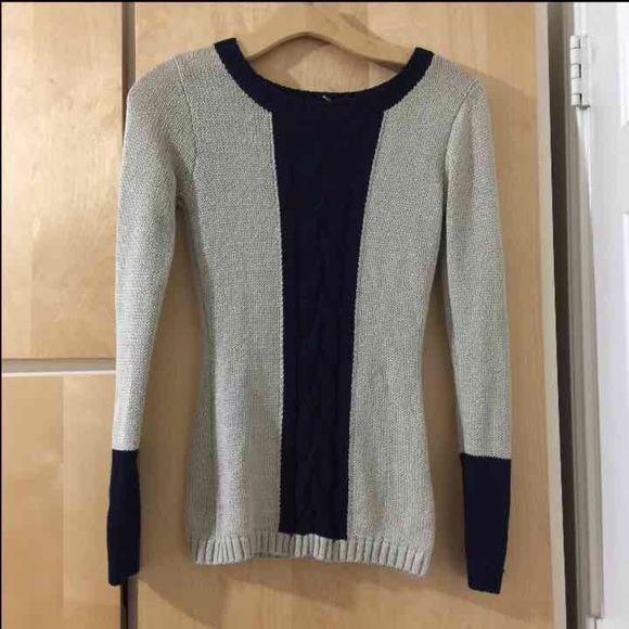 Lola color block cable sweater