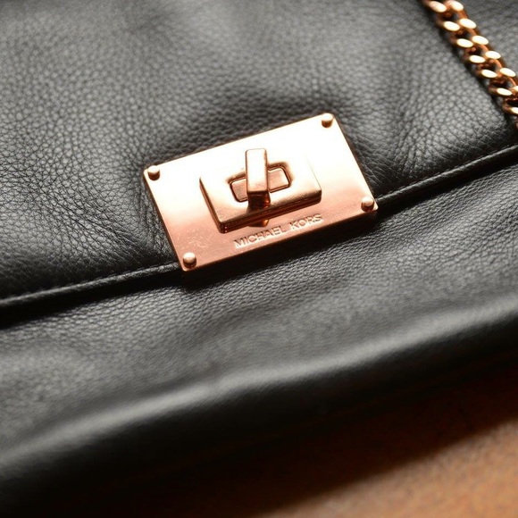 Leather and Rose Gold MK purse