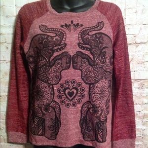 Pink elephant "sweatshirt" Medium
