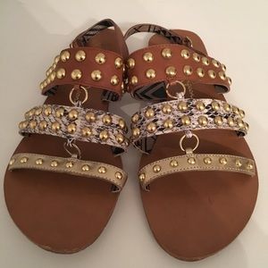Jessica Simpson Sandals - Brown/Gold