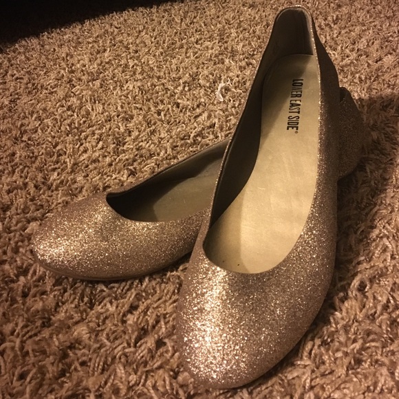 Lower East Side Gold Sparkly Ballerina Flats