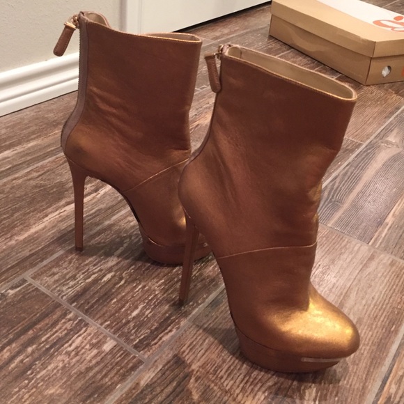 Gold booties