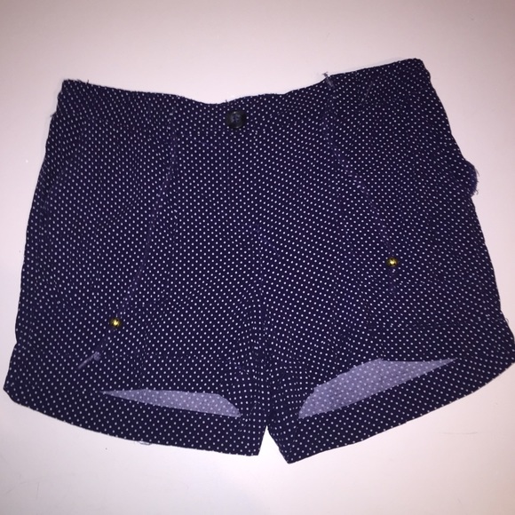 Navy blue pokadotted shorts