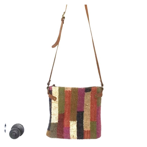 Handbags - Vintage wool jute Kilim crossbag handmade india