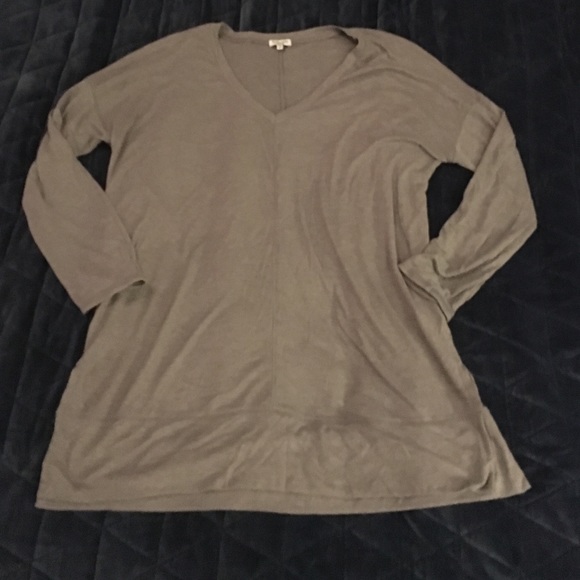 Splendid ribbed M top Heather grey nwot