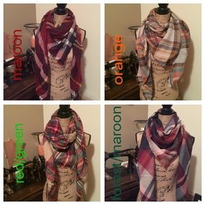 Half Size Plaid Blanket Scarfs