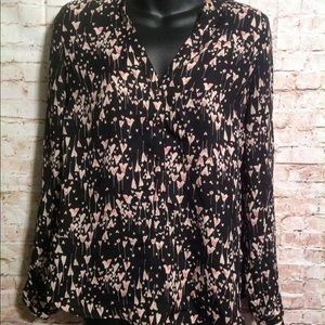 Lauren Conrad Small floral black and pink blouse