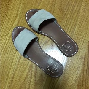 Nude suede slides from Gap