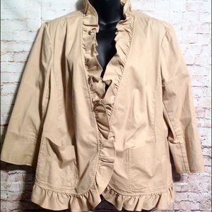 Talbots SZ 16 tan jacket stretch