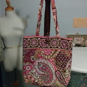 Very Berry Paisley toggle tote