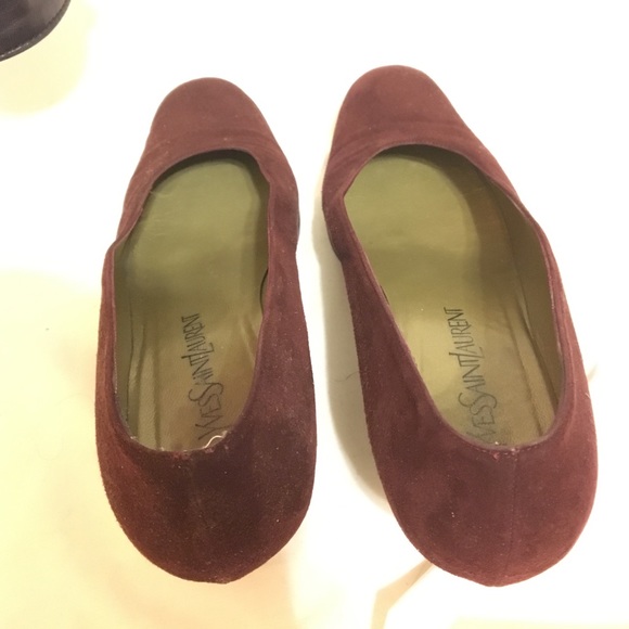 Yves Saint Laurent maroon pumps