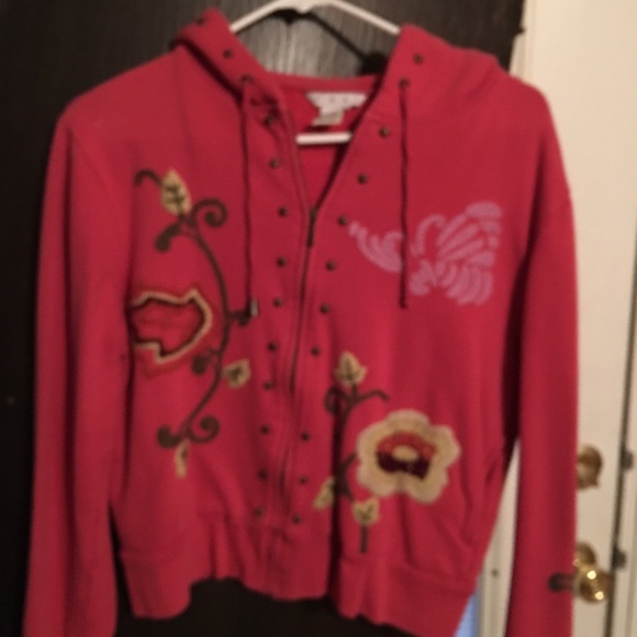 Cabi embroidered zip hoodie