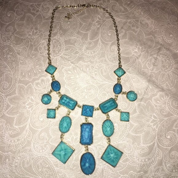 Blue statement necklace