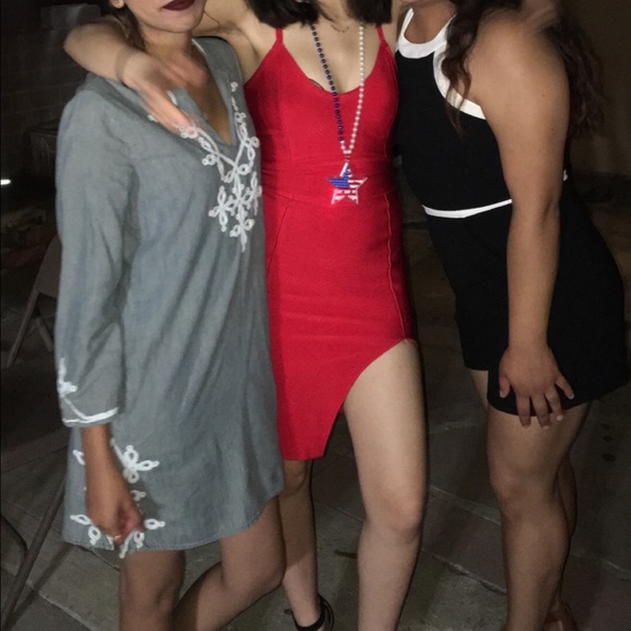 Red Bodycon Bandage Dress - Picture 3 of 6