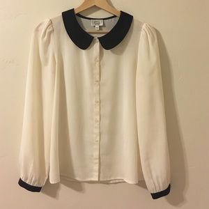 Dressy Black and White Blouse