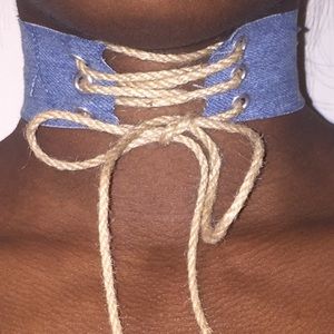 Denim choker