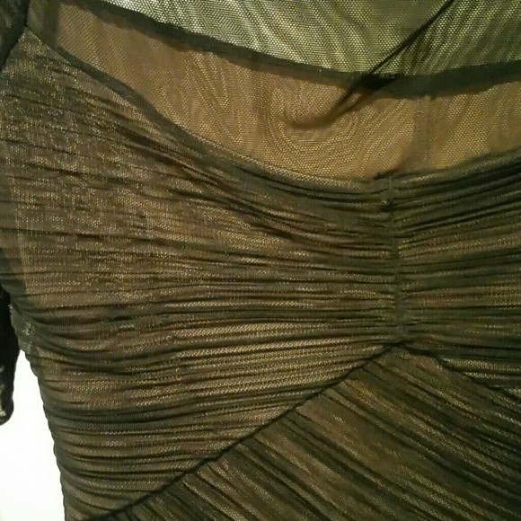 BCBG Max Azria Illusion Bodice Ruched Sheath Dress - Picture 3 of 4