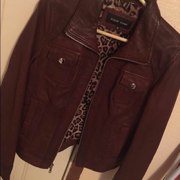 Black rivet leather jacket