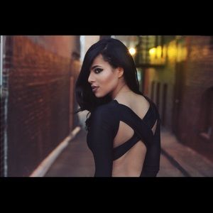 Long sleeve black dress