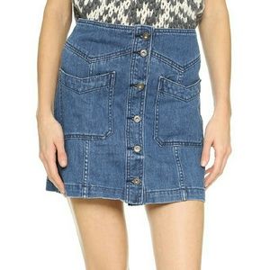 Free People button-down denim mini skirt