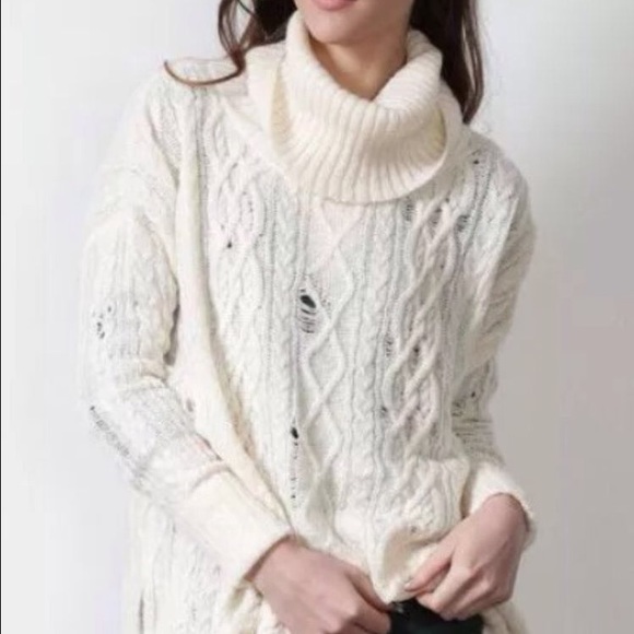 Free People Sweaters - Free People Ivory Cowl Neck Sweater