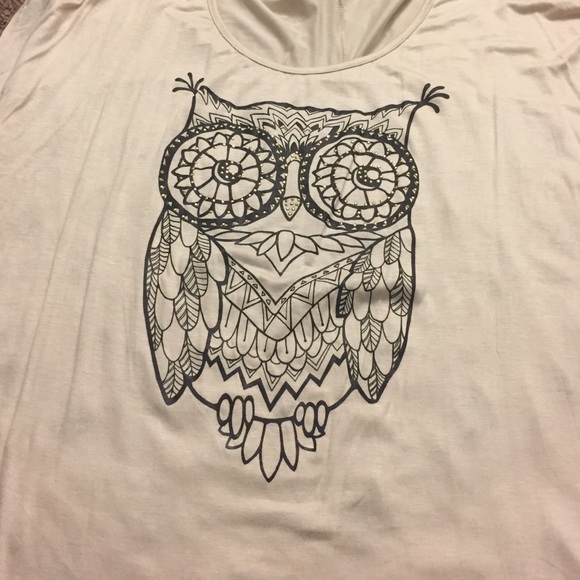 💕Owl short sleeve silky shirt💕