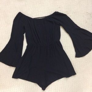 Off the shoulder Black flowy romper