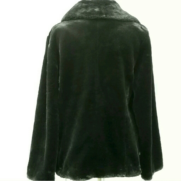 Calvin Klein Black Faux Fur Waist Jacket Coat - Picture 4 of 4