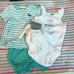 Carter's Baby Girl 3 Piece Outfit w/ Socks!