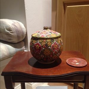 Hand made cookie jar hand crafted from yazd