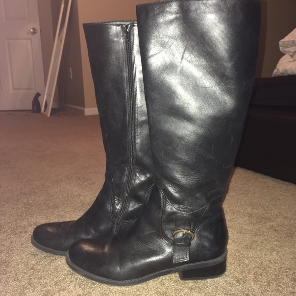 Leather Knee High Boots