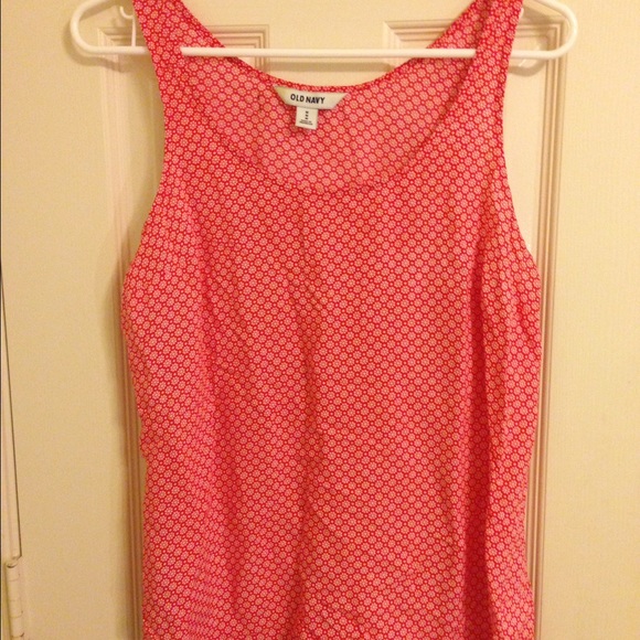 Old Navy Red Floral Tank Top