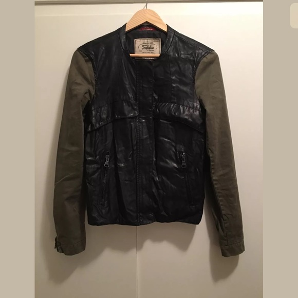 *SOLD* Zara Trafaluc Faux Leather Sleeve Jacket