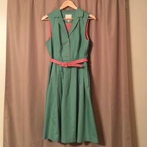 ModCloth Green and coral/pink dress