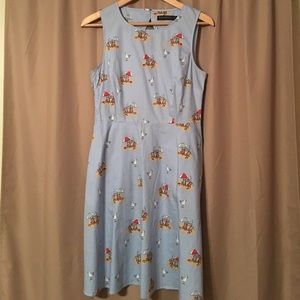 ModCloth Light Blue Beach and Seagull Dress