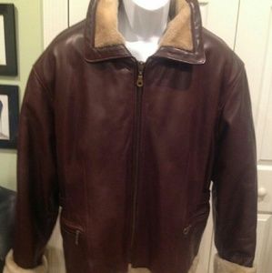 Lana Fashion Heavy Genuine Brown Leather Jacket Wi